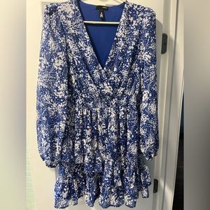Aqua dress - size medium - blue and white